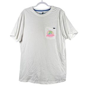Chubbies Mens XXL The Neon Dream T-Shirt‎ White Tropical Palm Tree Retro Summer